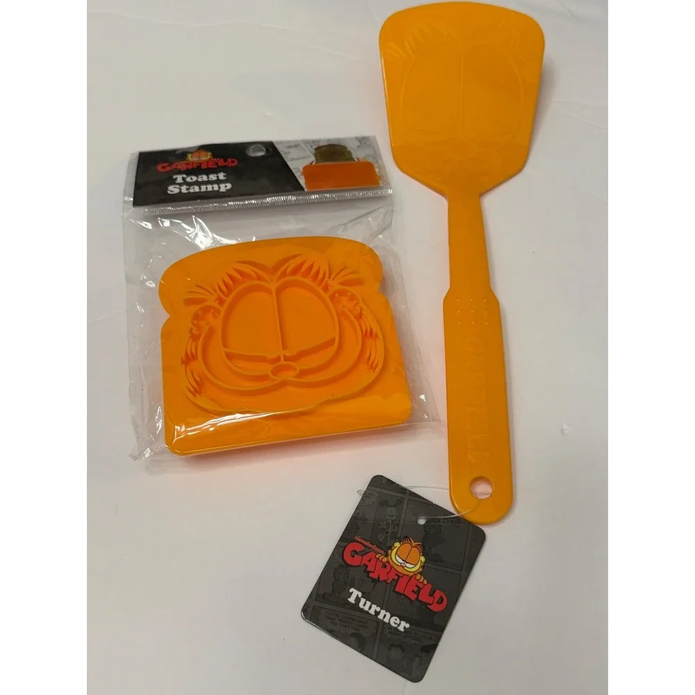 Garfield Nickelodeon Orange Turner Spatula and Toast Stamp Set Best Brands NEW